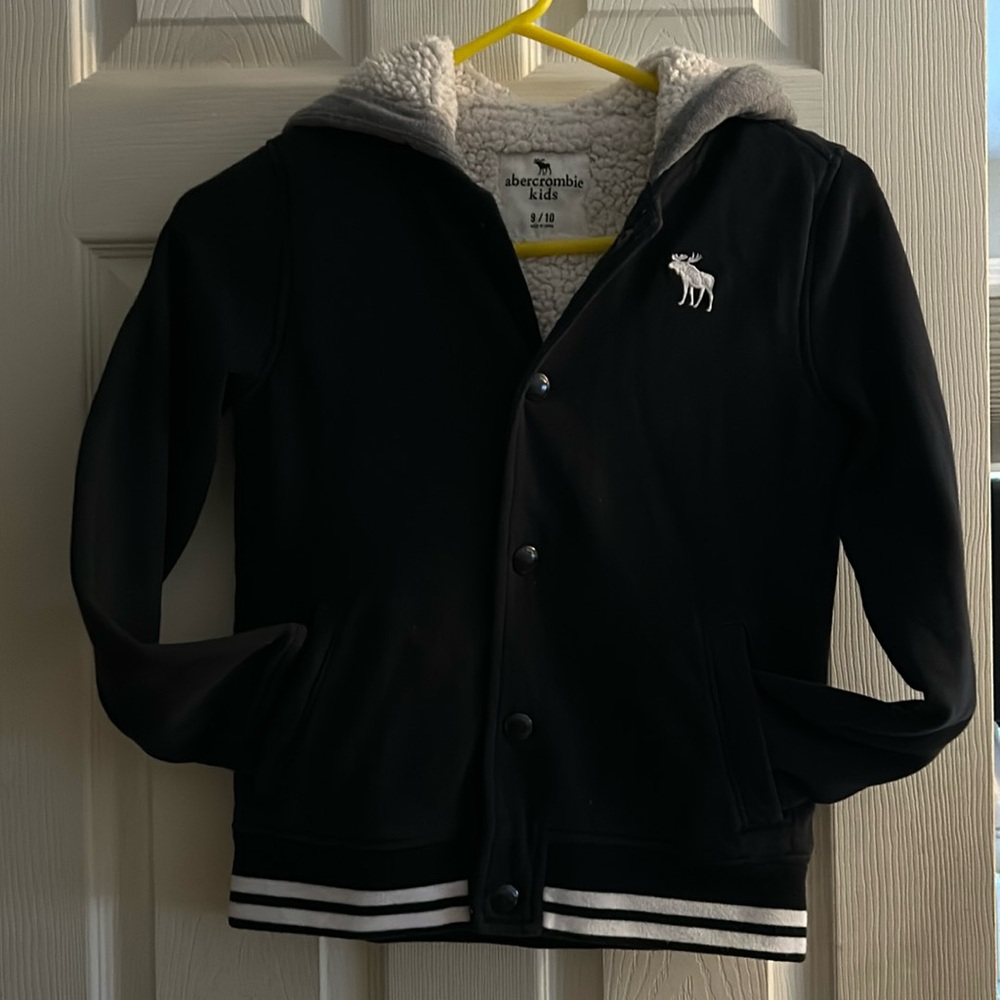 Abercrombie kids snap up  fleece lined hoodie/coat
